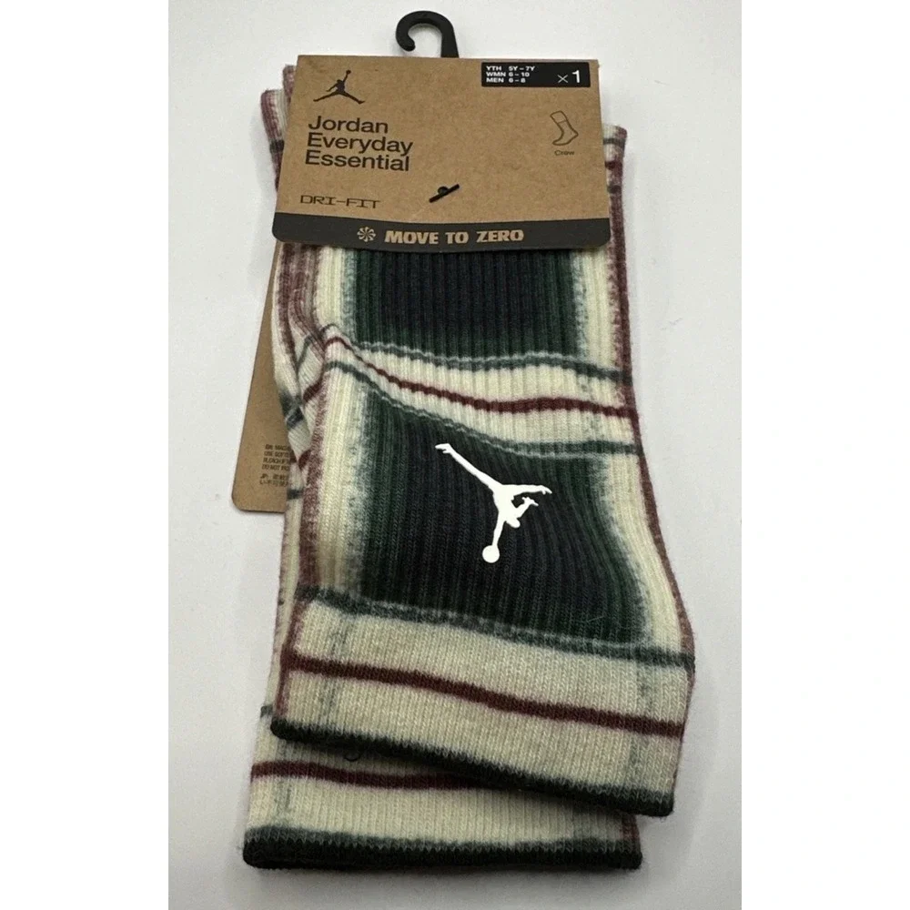 Jordan Everyday Essential Mens 6-8 Multicolor Excellent Dri-Fit Crew Plaid